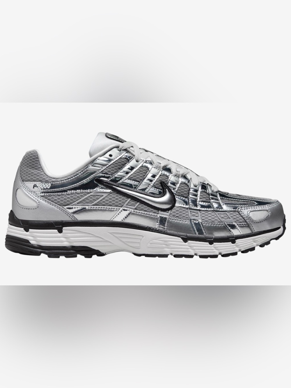 Nike Kids Metallic Silver and Black Sneakers